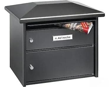 Poštansko sanduče sa dve komore i krovnim poklopcem – antracit/sivo - na lalafo.rs Poštansko sanduče sa dve komore i krovnim poklopcem – antracit/sivo -