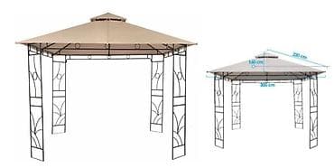 Zamensko platno za paviljon 3x3 m (300 x 300 cm) - Boja: svetlo bež - na lalafo.rs — 3 Zamensko platno za paviljon 3x3 m (300 x 300 cm) - Boja: svetlo bež - — 3