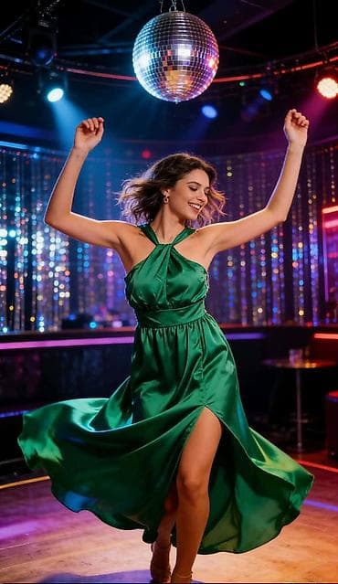 Svečana duga haljina od satena sa preklopljenim halter izrezom - na lalafo.rs Svečana duga haljina od satena sa preklopljenim halter izrezom -