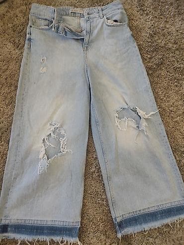 Ženske Zara široke farmerke svetlo plave boje, sa modernim detaljima na lalafo.rs — 1 Ženske Zara široke farmerke svetlo plave boje, sa modernim detaljima — 1