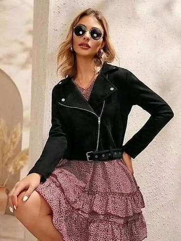 dve suknje po: Ženska kratka jakna od eko antilopa (biker stil) - Materijal: mekan at lalafo.rs — 2 dve suknje po: Ženska kratka jakna od eko antilopa (biker stil) - Materijal: mekan — 2