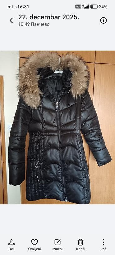 Jakna sa pravim krznom M Ženska zimska jakna/kaput, crna na lalafo.rs Jakna sa pravim krznom M Ženska zimska jakna/kaput, crna