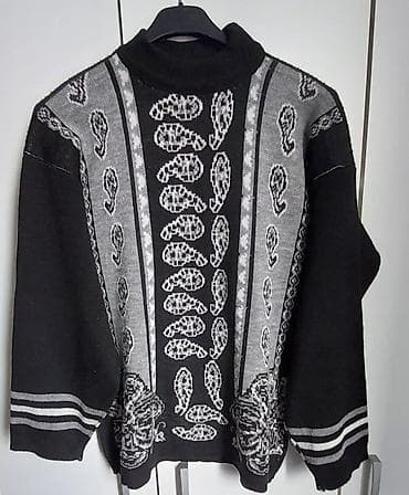 Džemper sa rol-kragnom, crno-sivi, jacquard pletenje. Dominantni na lalafo.rs Džemper sa rol-kragnom, crno-sivi, jacquard pletenje. Dominantni