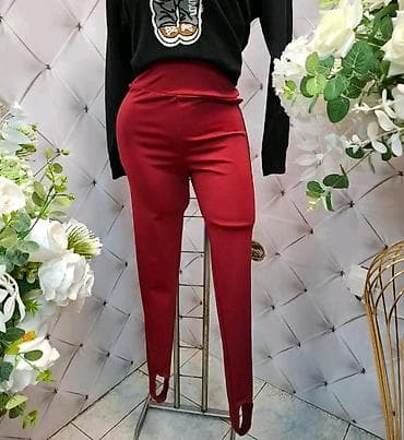 Ženske uske pantalone sa visokim strukom i stopicama - Model na lalafo.rs — 3 Ženske uske pantalone sa visokim strukom i stopicama - Model — 3