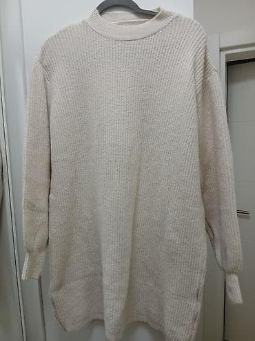 Dugi pleteni džemper/tunika u bež/ekru boji. - Mekana, topla pređa sa na lalafo.rs Dugi pleteni džemper/tunika u bež/ekru boji. - Mekana, topla pređa sa