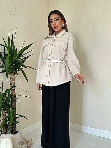 Ženska šaket košulja-jakna sa pojasom - Model: šaket kroj – između na lalafo.rs — 2 Ženska šaket košulja-jakna sa pojasom - Model: šaket kroj – između — 2