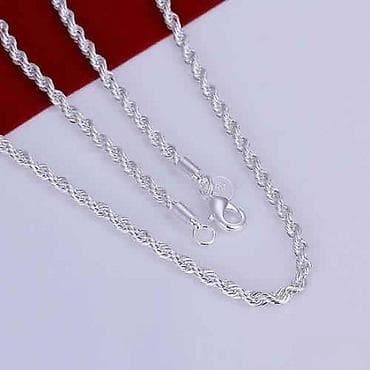 Srebrni lančić – pletena “rope” šara - Materijal: srebro 925 na lalafo.rs Srebrni lančić – pletena “rope” šara - Materijal: srebro 925