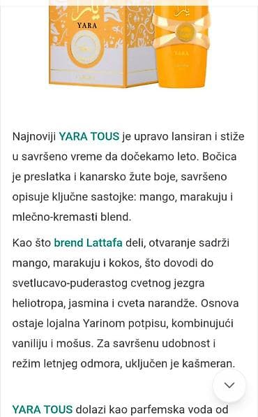 Yare 50 ml
2500 din
U objavi opis svih modela
Dok traju zalihe at lalafo.rs — 3 Yare 50 ml
2500 din
U objavi opis svih modela
Dok traju zalihe — 3