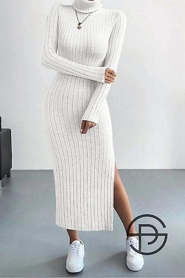 Rebrasta džemper-haljina sa rol-kragnom - Kroj: uska silueta koja na lalafo.rs — 9 Rebrasta džemper-haljina sa rol-kragnom - Kroj: uska silueta koja — 9