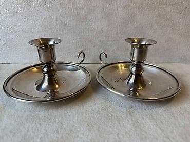 Vintage alpaka svećnjaci par chamberstick Elegantni vintage svećnjaci na lalafo.rs Vintage alpaka svećnjaci par chamberstick Elegantni vintage svećnjaci