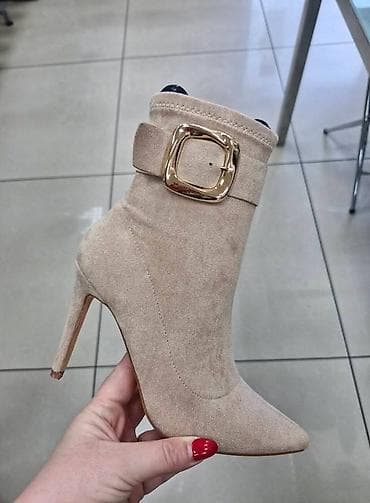 Elegantne salonke-čizme na štiklu – bež - Materijal: meki brušeni na lalafo.rs — 2 Elegantne salonke-čizme na štiklu – bež - Materijal: meki brušeni — 2