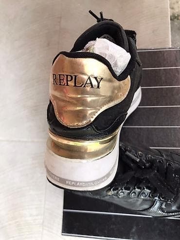 Replay ženske patike – crno-zlatne - Brend: Replay (logo na peti i na lalafo.rs — 3 Replay ženske patike – crno-zlatne - Brend: Replay (logo na peti i — 3