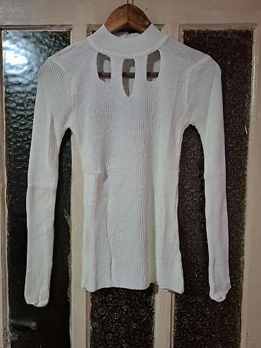 zenske broj: Beli ženski rebrasti džemper sa dugim rukavima i dekorativnim at lalafo.rs — 5 zenske broj: Beli ženski rebrasti džemper sa dugim rukavima i dekorativnim — 5