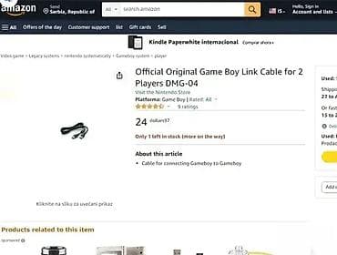 *** AKCIJA *** 0170 KABAL Original Game Boy Link Cable for 2 Players na lalafo.rs — 1 *** AKCIJA *** 0170 KABAL Original Game Boy Link Cable for 2 Players — 1