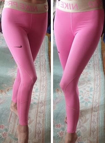NIKE pro dri fit original helanke roze boje sa zlatnom debelom gumom na lalafo.rs — 1 NIKE pro dri fit original helanke roze boje sa zlatnom debelom gumom — 1