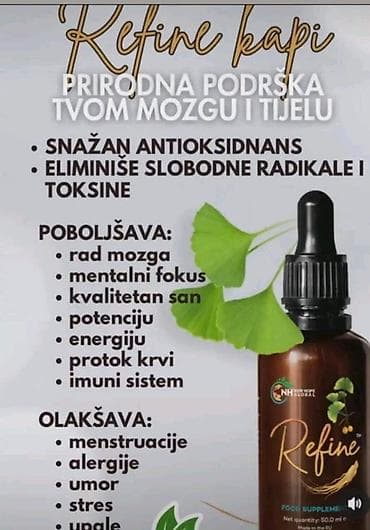 Refine kapi – prirodni dodatak ishrani na bazi ginka bilobe - Podrška at lalafo.rs — 2 Refine kapi – prirodni dodatak ishrani na bazi ginka bilobe - Podrška — 2