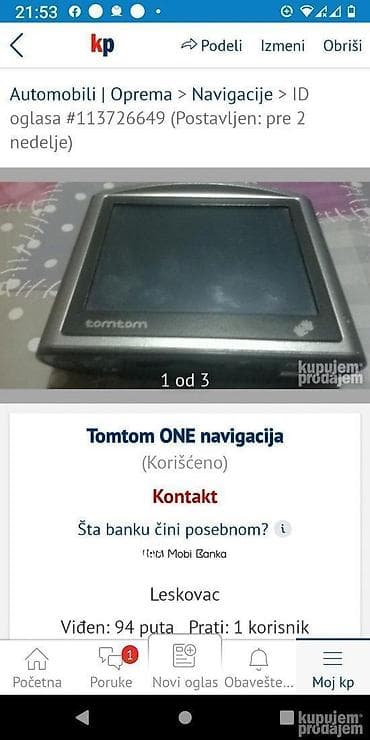 1. TomTom XL 4ET03 2. Tomtom XXL 3. Tomtom ONE navigacija na lalafo.rs — 9 1. TomTom XL 4ET03 2. Tomtom XXL 3. Tomtom ONE navigacija — 9
