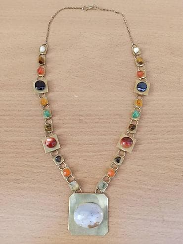 Ogrlica Poludrago kamenje Mesing Ogrlica od raznog Poludragog kamenja at lalafo.rs Ogrlica Poludrago kamenje Mesing Ogrlica od raznog Poludragog kamenja