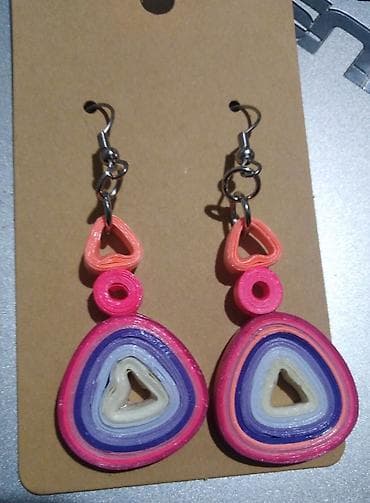 Ručno pravljene minđuše – quilling tehnika - Materijal: papirne trake na lalafo.rs — 5 Ručno pravljene minđuše – quilling tehnika - Materijal: papirne trake — 5