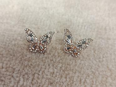 Earrings: Nove leptir minđuše sa cirkonima, oba para 300 ili posebno po 200 at lalafo.rs — 3 Earrings: Nove leptir minđuše sa cirkonima, oba para 300 ili posebno po 200 — 3