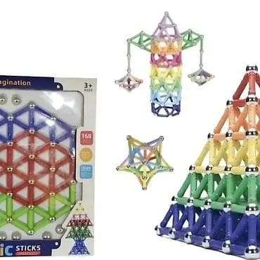 Kocke za decu: Magnetni konstruktorski set – 168 delova - Sadrži magnetne štapiće u na lalafo.rs — 2 Kocke za decu: Magnetni konstruktorski set – 168 delova - Sadrži magnetne štapiće u — 2