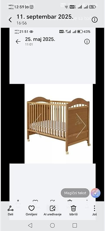 Drveni krevetac za bebe sa točkićima, fiokim I dusekom - Materijal na lalafo.rs Drveni krevetac za bebe sa točkićima, fiokim I dusekom - Materijal