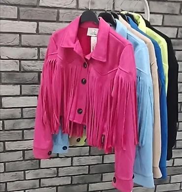 Ženska kratka jakna u jarko ružičastoj boji, izrađena od materijala na lalafo.rs — 2 Ženska kratka jakna u jarko ružičastoj boji, izrađena od materijala — 2