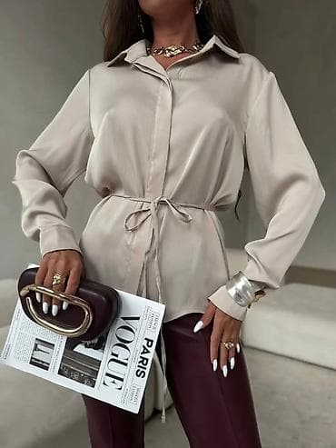 Elegantna ženska košulja sa pojasom - Model: klasična košulja sa na lalafo.rs Elegantna ženska košulja sa pojasom - Model: klasična košulja sa
