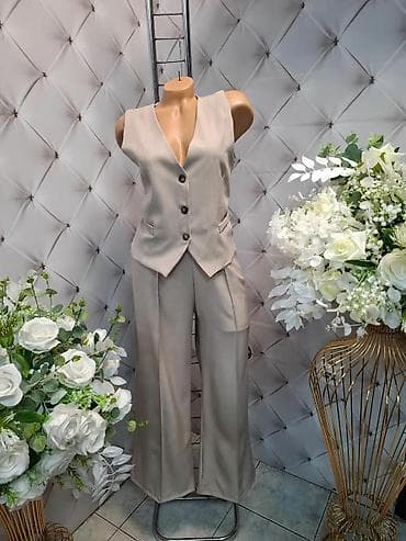 Ženski komplet – prsluk i široke pantalone - Elegantni dvodelni na lalafo.rs — 3 Ženski komplet – prsluk i široke pantalone - Elegantni dvodelni — 3