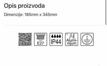 Baštenska rasveta: Šifra: 61767 Šifra: 61768 Brend: MITEA Lighting Artikal: Zidna lampa na lalafo.rs — 3 Baštenska rasveta: Šifra: 61767 Šifra: 61768 Brend: MITEA Lighting Artikal: Zidna lampa — 3