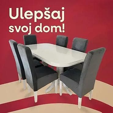 Sets of table and chairs: 🍽️ Trpezarijski sto i stolice 3 – Klasična elegancija za vaš dom! 🍽️ at lalafo.rs — 6 Sets of table and chairs: 🍽️ Trpezarijski sto i stolice 3 – Klasična elegancija za vaš dom! 🍽️ — 6