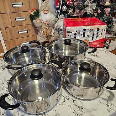 Set šerpi – Classic Soup Pot, 4 dela - Materijal: nerđajući čelik sa na lalafo.rs — 1 Set šerpi – Classic Soup Pot, 4 dela - Materijal: nerđajući čelik sa — 1