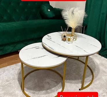 Armchairs: Set od 2 klub stola – okrugli, “nesting” dizajn - Gornje ploče: bela at lalafo.rs — 2 Armchairs: Set od 2 klub stola – okrugli, “nesting” dizajn - Gornje ploče: bela — 2