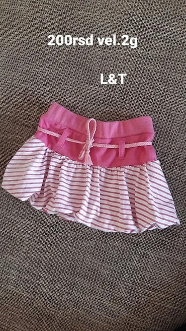 Dečija suknjica L&T - Model: roze-bela suknjica sa prugama i na lalafo.rs — 1 Dečija suknjica L&T - Model: roze-bela suknjica sa prugama i — 1