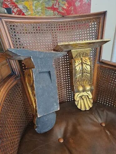 Stilske konzole: Stare pozlacene drvene konzole u dobrom stanju. Visina 33cm a na lalafo.rs — 5 Stilske konzole: Stare pozlacene drvene konzole u dobrom stanju. Visina 33cm a — 5