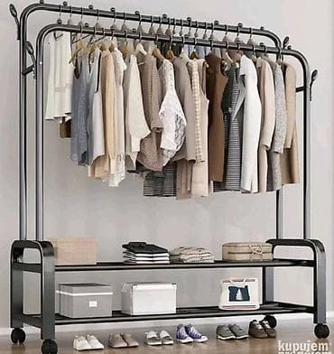 Dupli stender za garderobu sa policama 48kg nosivost Dimenzije na lalafo.rs — 1 Dupli stender za garderobu sa policama 48kg nosivost Dimenzije — 1