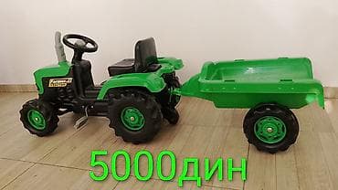 Zeleni Dolu traktor na pedale sa prikolicom. -Sedište traktora se na lalafo.rs Zeleni Dolu traktor na pedale sa prikolicom. -Sedište traktora se