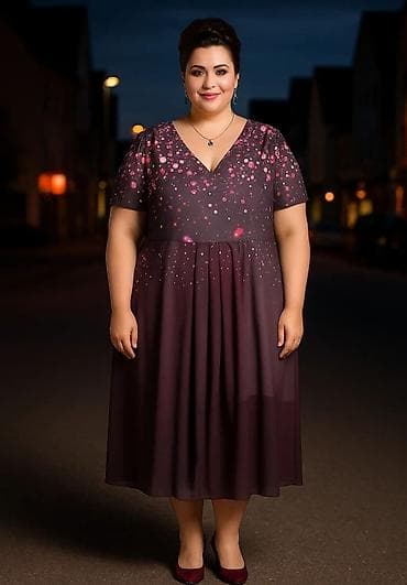 dve suknje po: Elegantna midi haljina s V-izrezom i kratkim rukavima marke SHEIN - at lalafo.rs — 2 dve suknje po: Elegantna midi haljina s V-izrezom i kratkim rukavima marke SHEIN - — 2