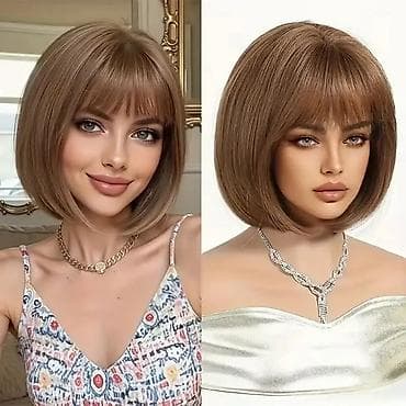 Kratka perika bob sa šiškama – svetlosmeđa (med/kesten), dužina oko 25 na lalafo.rs — 1 Kratka perika bob sa šiškama – svetlosmeđa (med/kesten), dužina oko 25 — 1