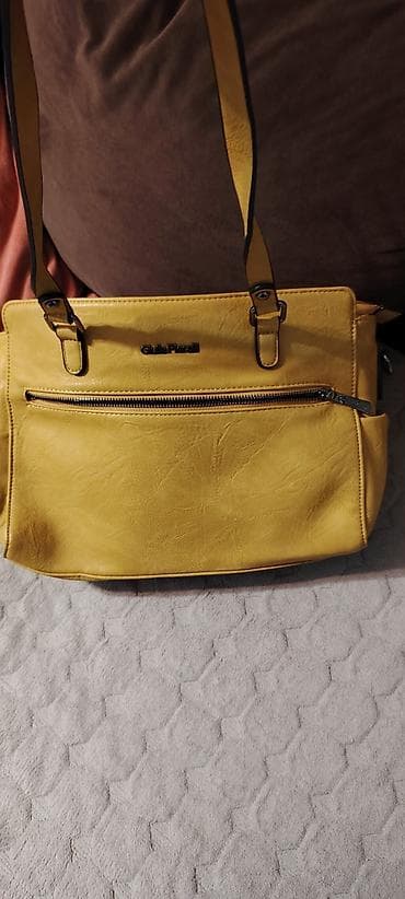 eko koza sa: Ženska torba – Gilda Tonelli, žuta - Materijal: eko koža sa blagom at lalafo.rs — 2 eko koza sa: Ženska torba – Gilda Tonelli, žuta - Materijal: eko koža sa blagom — 2