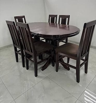 Trpezarijski set – sto sa 6 stolica - Materijal: puno drvo u tamnoj na lalafo.rs Trpezarijski set – sto sa 6 stolica - Materijal: puno drvo u tamnoj