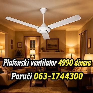 Plafonski ventilator – moderan, trokraki model u beloj boji, idealan na lalafo.rs Plafonski ventilator – moderan, trokraki model u beloj boji, idealan