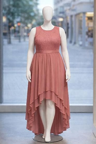 Elegantna asimetrična haljina u boji praškasto roze. - Kroj: bez na lalafo.rs Elegantna asimetrična haljina u boji praškasto roze. - Kroj: bez