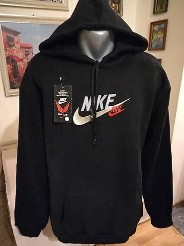 Novi muski markirani pamucni duks sa kapuljacom Nike Crni 2XL. Turski na lalafo.rs — 1 Novi muski markirani pamucni duks sa kapuljacom Nike Crni 2XL. Turski — 1