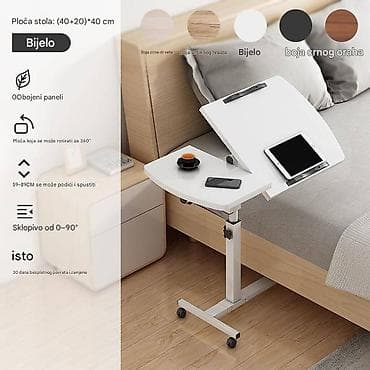 Mobilni sto za laptop i čitanje – podesiv i rotirajući - Dimenzije na lalafo.rs — 4 Mobilni sto za laptop i čitanje – podesiv i rotirajući - Dimenzije — 4