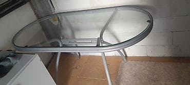 Stakleni ovalni sto sa metalnim ramom - Gornja ploča: providno na lalafo.rs — 3 Stakleni ovalni sto sa metalnim ramom - Gornja ploča: providno — 3