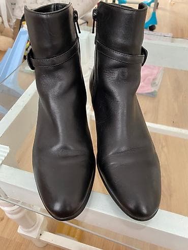 Ženske kožne gležnjače – crne - Materijal: glatka prirodna koža - na lalafo.rs — 4 Ženske kožne gležnjače – crne - Materijal: glatka prirodna koža - — 4