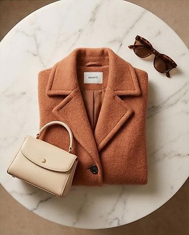 Ženski kaput BENOTTI – karamela boje - Kroj: ravna silueta do ispod na lalafo.rs — 4 Ženski kaput BENOTTI – karamela boje - Kroj: ravna silueta do ispod — 4