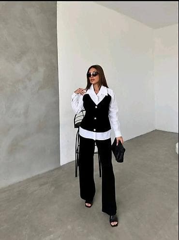 Ženski komplet – prsluk i široke pantalone, uz klasičnu belu košulju na lalafo.rs Ženski komplet – prsluk i široke pantalone, uz klasičnu belu košulju