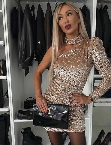 Haljina sa šljokicama na jedno rame na lalafo.rs — 2 Haljina sa šljokicama na jedno rame — 2